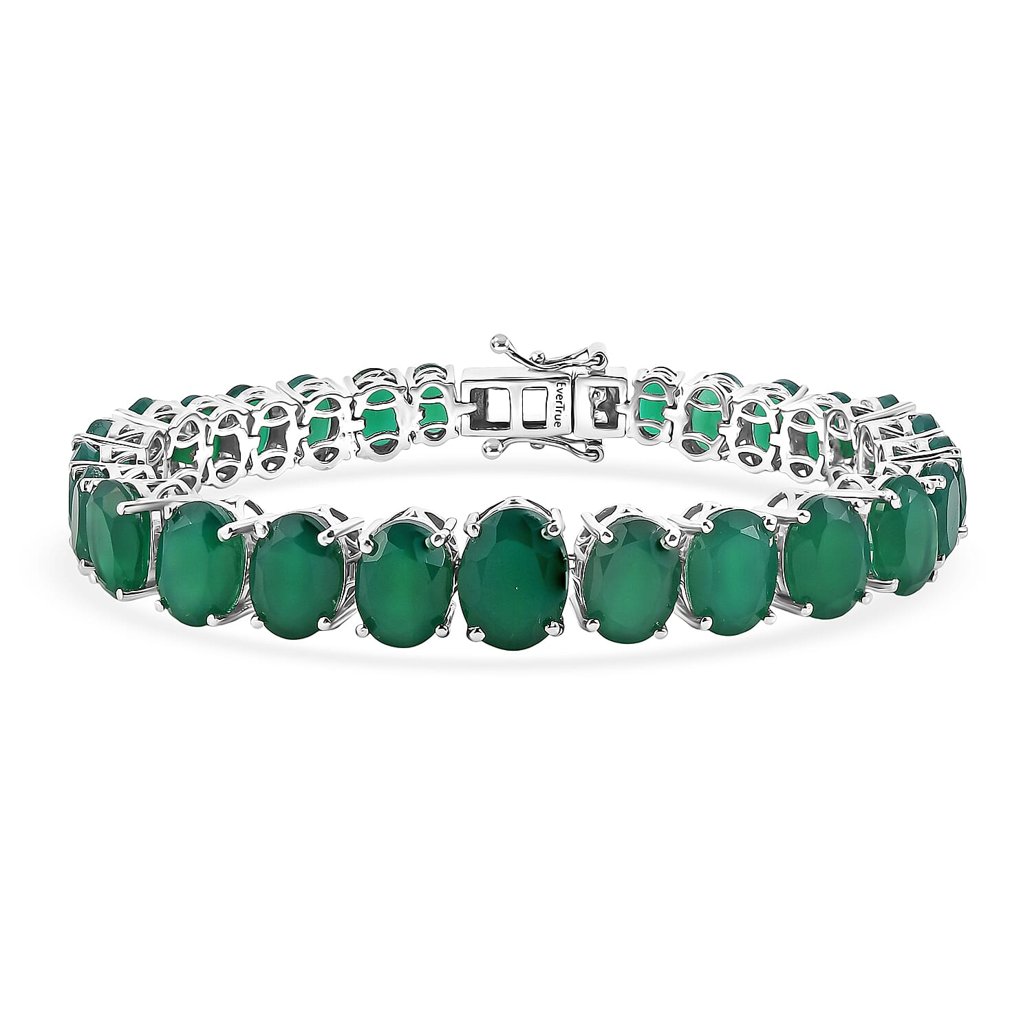 EverTrue Verde Onyx Tennis Bracelet in Platinum Bond (7.25 In) 33.10 ctw