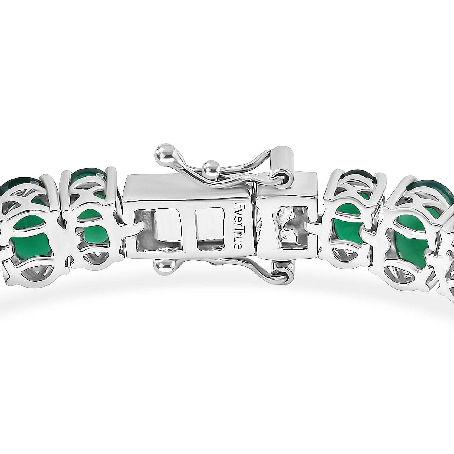 EverTrue Verde Onyx 31.00 ctw Graduated Radiance Tennis Bracelet in Platinum Bond (6.50 In)
