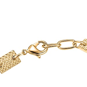 EverTrue Brozella Collection Motif Linked Bracelet in 18K Yellow Gold Plated Bronze (7.25 In)
