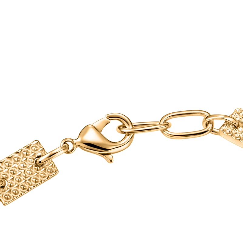 EverTrue Bronzella Collection Bar Link Bracelet in 18K Yellow Gold Plated Bronze (7.25 In)