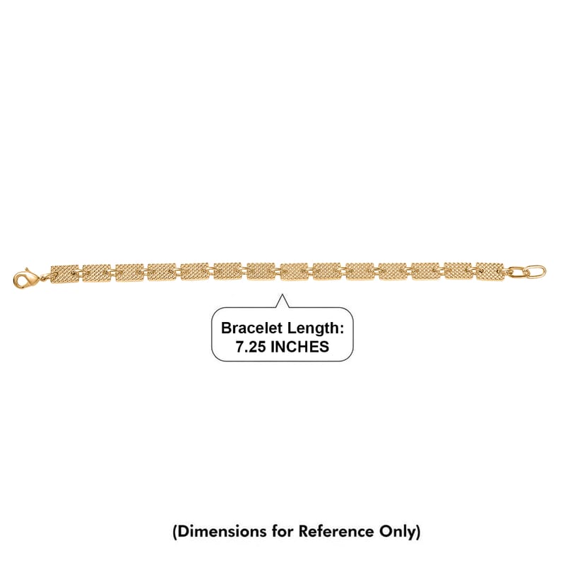 EverTrue Bronzella Collection Bar Link Bracelet in 18K Yellow Gold Plated Bronze (7.25 In)