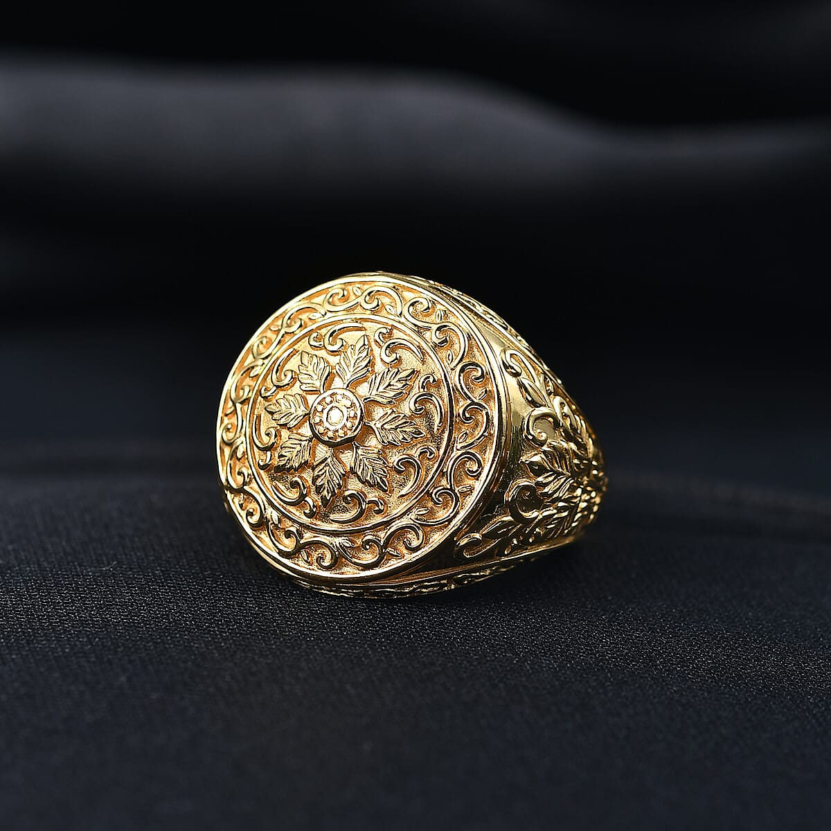 EverTrue Bronzella Collection Botanical Crest Ring in 18K YG Plated Bronze (Size 5.0) image number 1