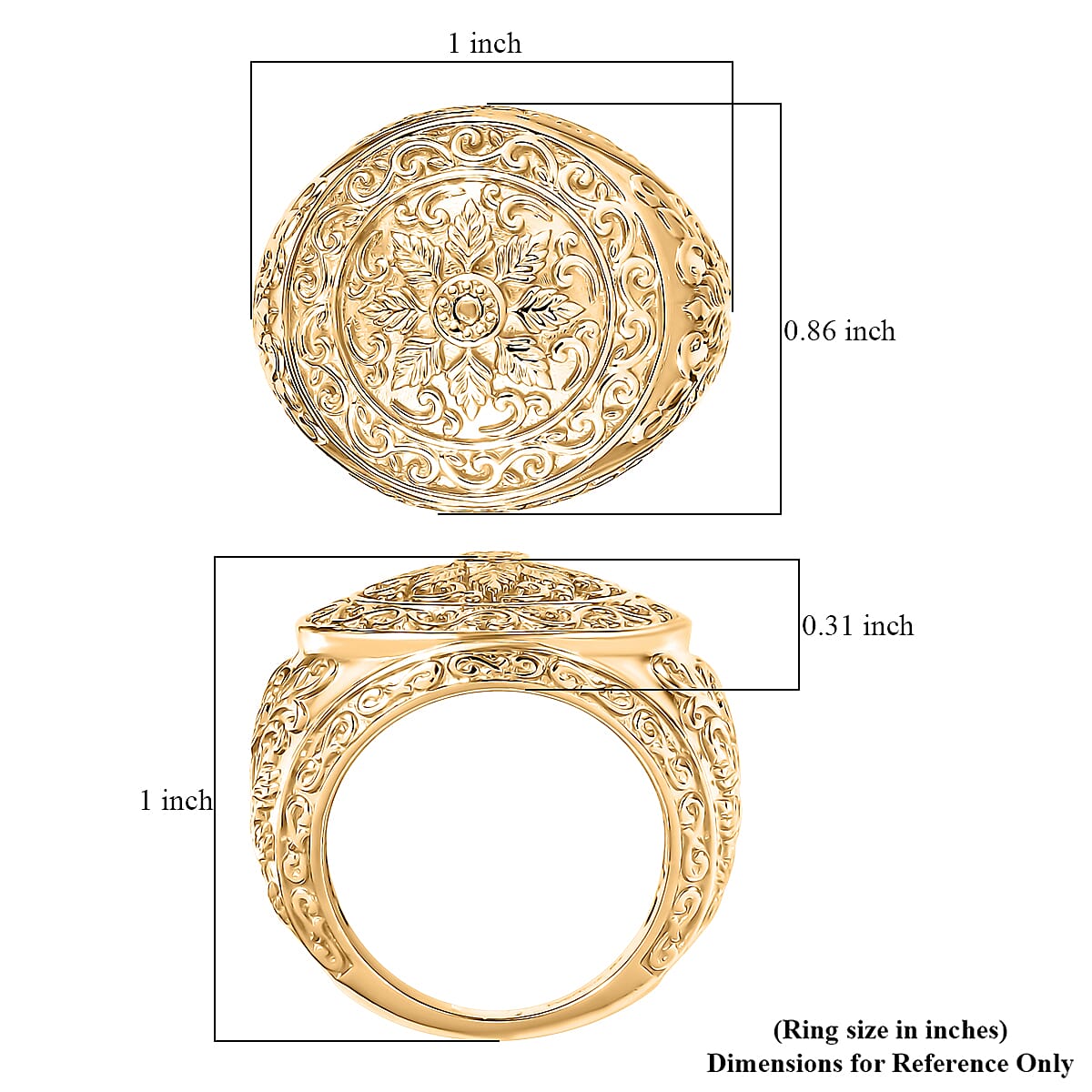 EverTrue Bronzella Collection Botanical Crest Ring in 18K YG Plated Bronze (Size 5.0) image number 5
