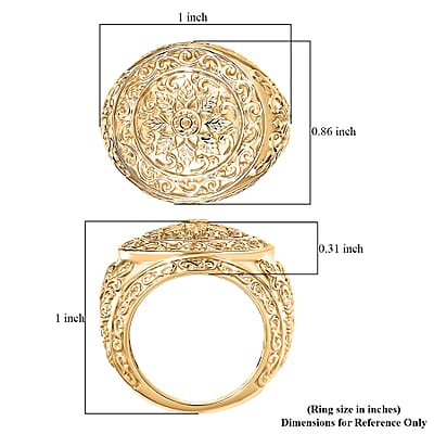 EverTrue Fillegree Work Ring in 18K YG Plated Bronze (Size 5.0)