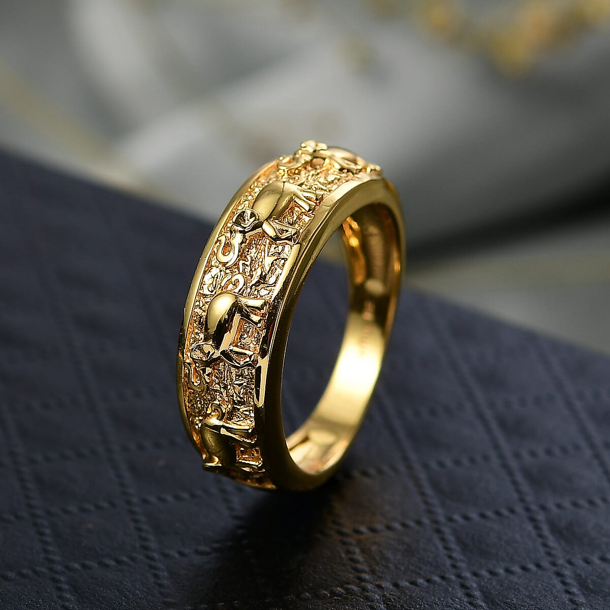 EverTrue Bronzella Collection Majestic Elephant Ring in 18K YG Plated Bronze (Size 10.0) image number 1