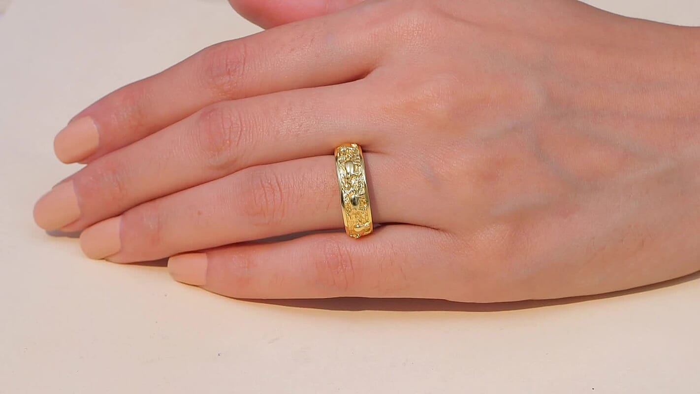 EverTrue Bronzella Collection Majestic Elephant Ring in 18K YG Plated Bronze (Size 10.0)
