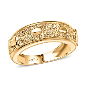 EverTrue Bronzella Collection Majestic Elephant Ring in 18K YG Plated Bronze (Size 7.0)