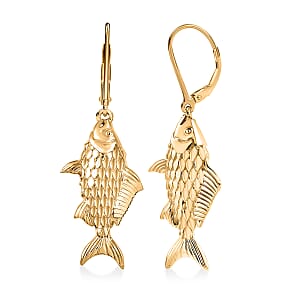 EverTrue Bronzella Collection Flowing Water and Fish Earrings in 18K YG Plated Bronze
