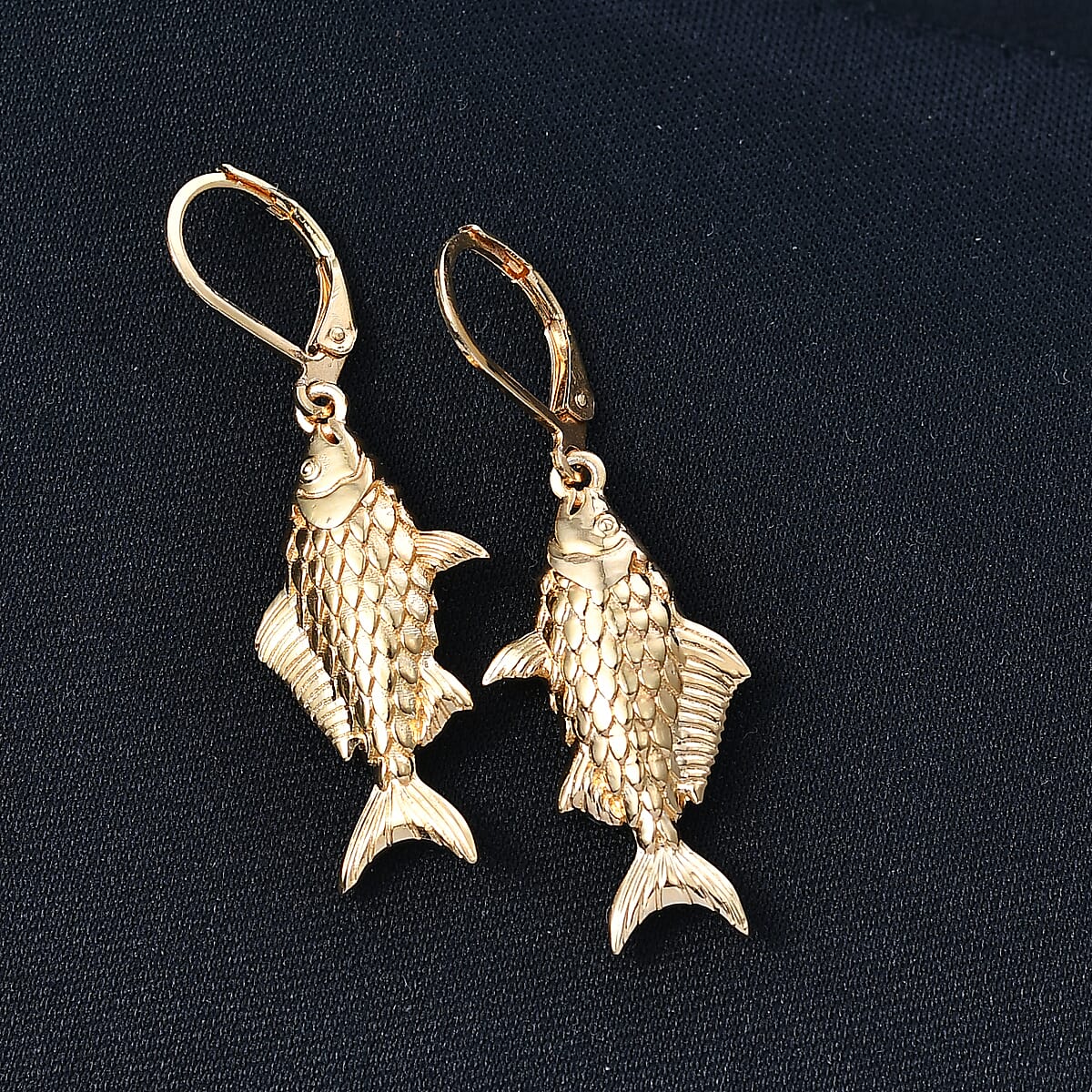 EverTrue Bronzella Collection Flowing Water and Fish Earrings in 18K YG Plated Bronze image number 1
