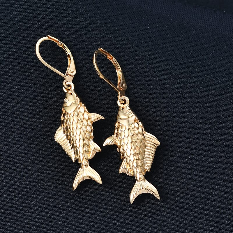 EverTrue Bronzella Collection Fish Earrings in 18K YG Plated Bronze