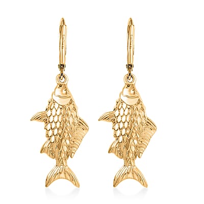 EverTrue Bronzella Collection Fish Earrings in 18K YG Plated Bronze
