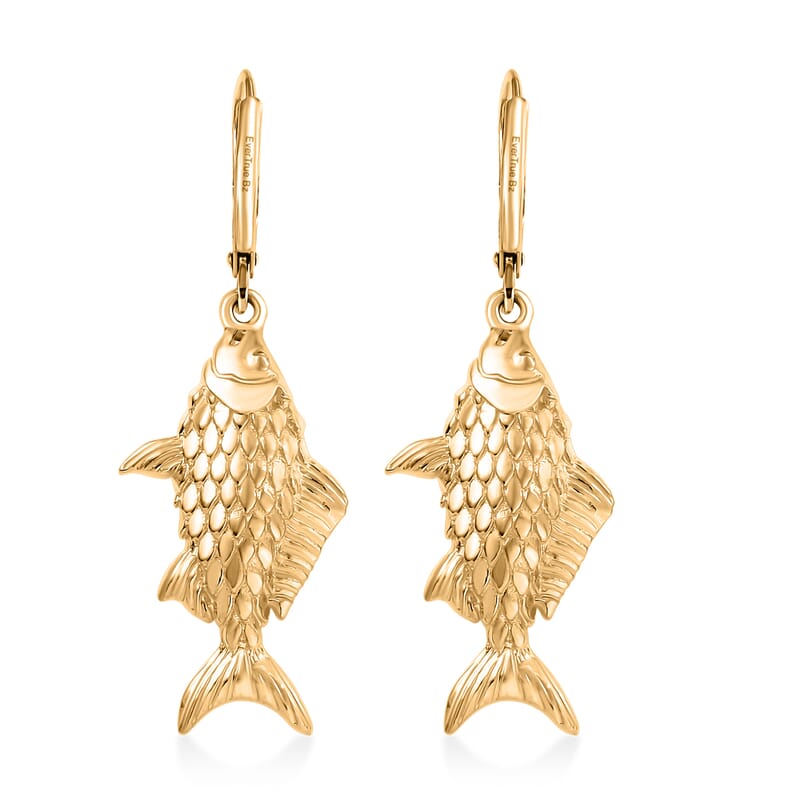 EverTrue Bronzella Collection Fish Earrings in 18K YG Plated Bronze