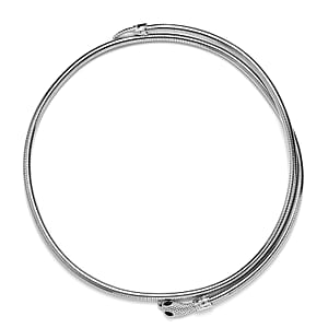 Black Austrian Crystal Serpentine Necklace in Silvertone 36-39.5 Inches