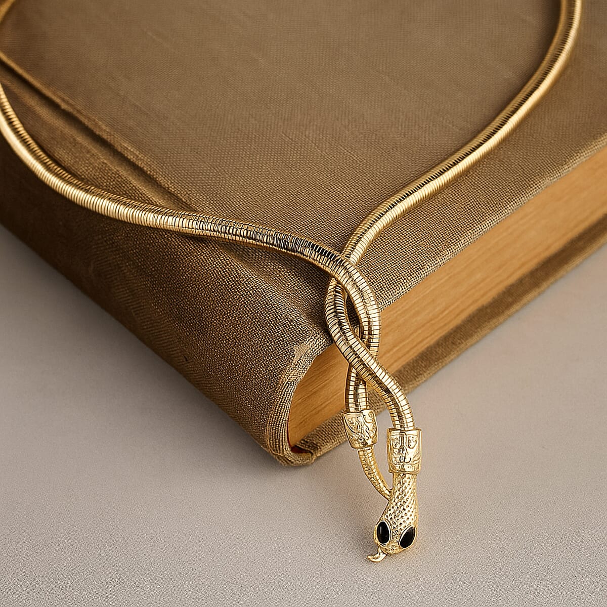 Black Austrian Crystal Serpentine Necklace in Goldtone 36-39.5 Inches image number 1