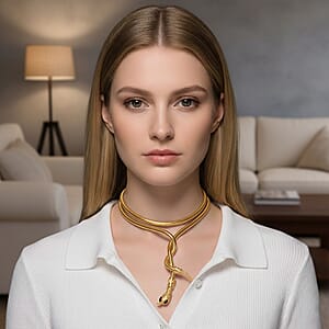 Black Austrian Crystal Serpentine Necklace in Goldtone 36-39.5 Inches