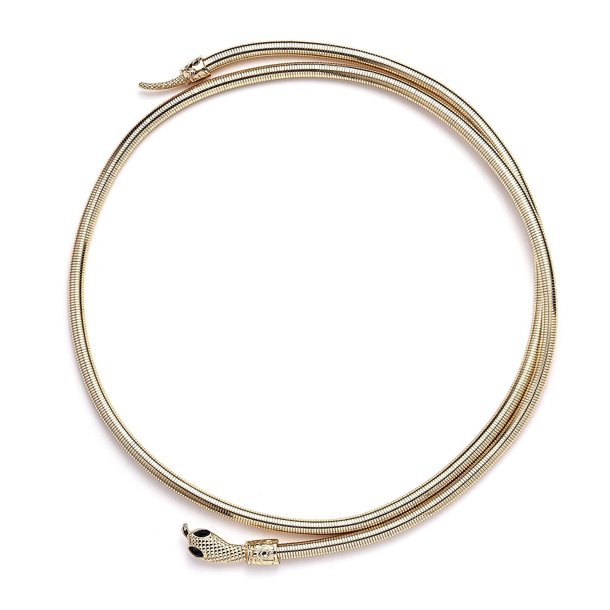 Black Austrian Crystal Serpentine Necklace in Goldtone 36-39.5 Inches image number 3