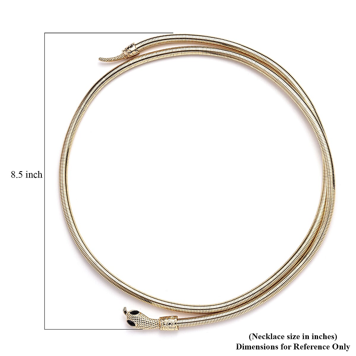 Black Austrian Crystal Serpentine Necklace in Goldtone 36-39.5 Inches image number 5