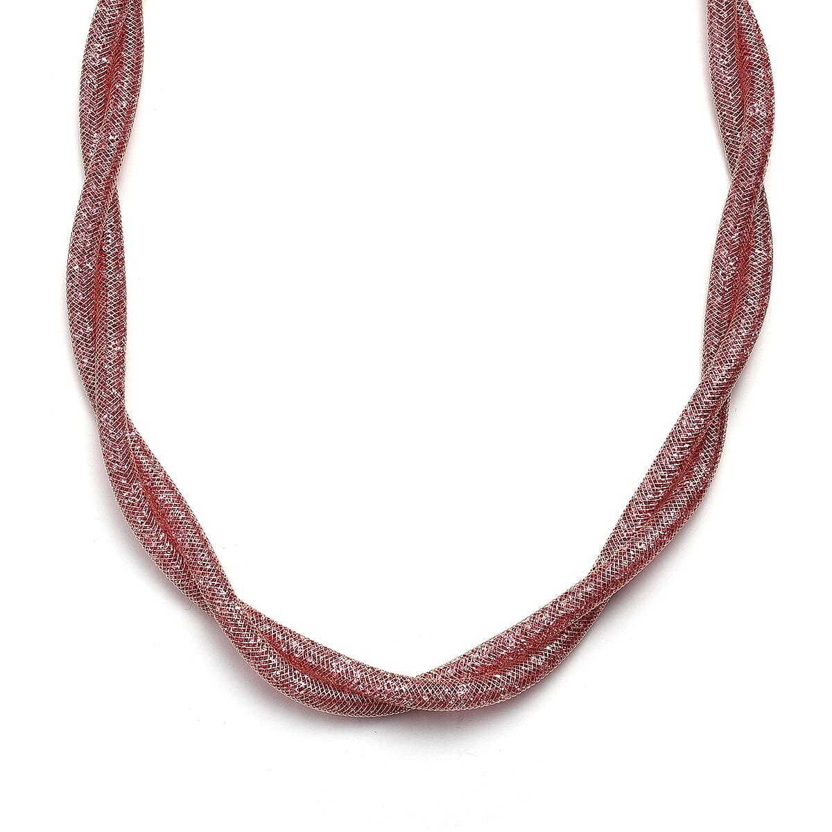 PInk Austrian Crystal Twisted Rope Necklace in Rosetone 20-22 Inches image number 0
