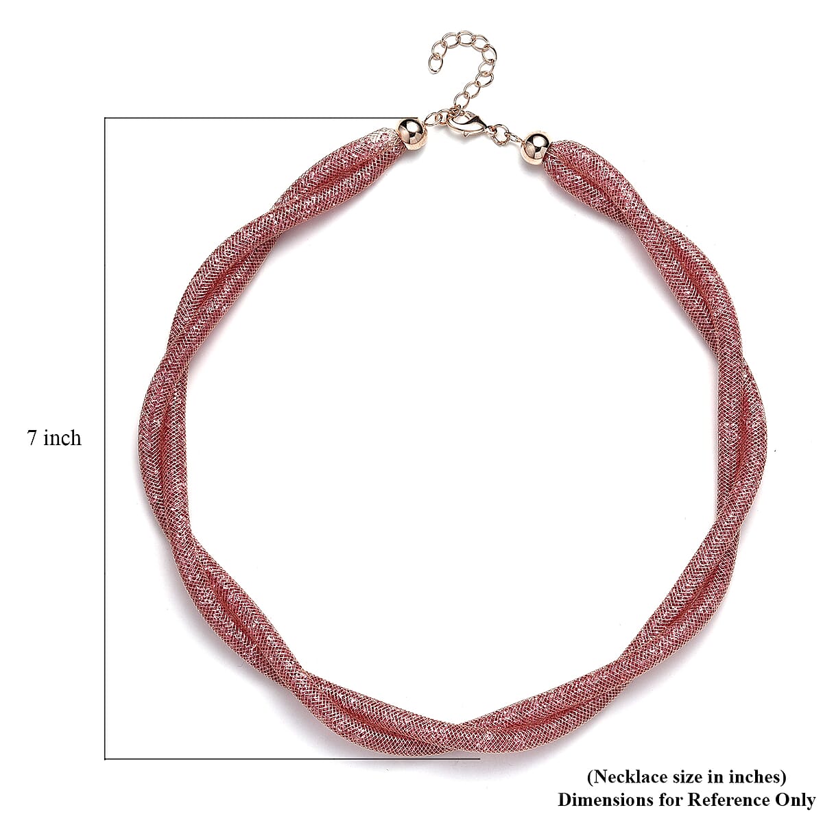 PInk Austrian Crystal Twisted Rope Necklace in Rosetone 20-22 Inches image number 5