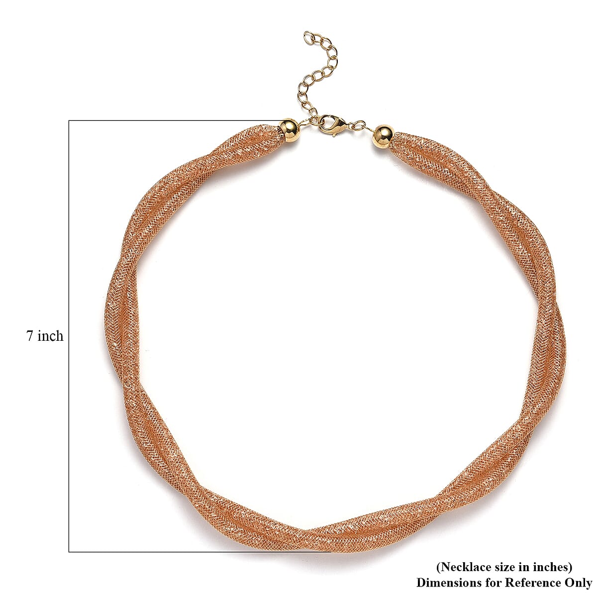 Champagne Austrian Crystal Twisted Rope Necklace in Goldtone 20-22 Inches image number 5