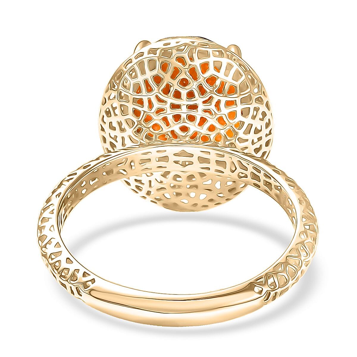  Mirage Collection Premium Red Citrine 4.15 ctw Golden Fire Lace Ring in 10K Yellow Gold (Size 6.0) image number 4