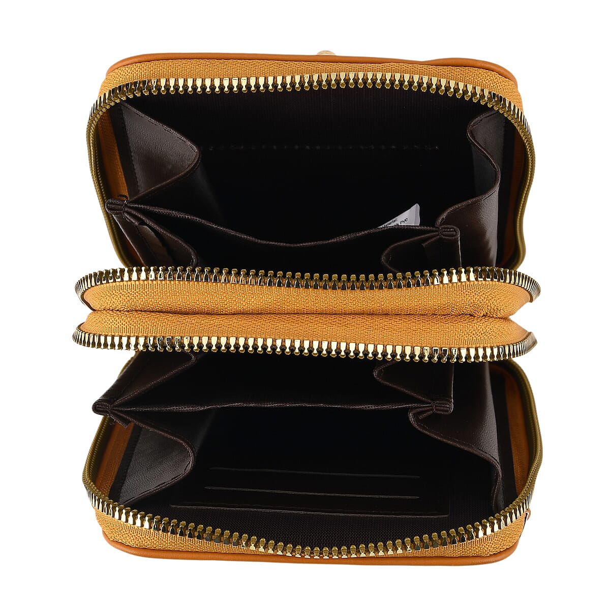 La Marey Tan Faux Leather Crossbody Cell Phone Bag image number 4