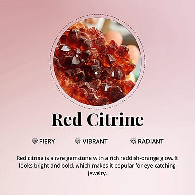 D'Joy Red Citrine, Moissanite Ring in Rhodium Over Sterling Silver 3.00 ctw (Size 10.0)