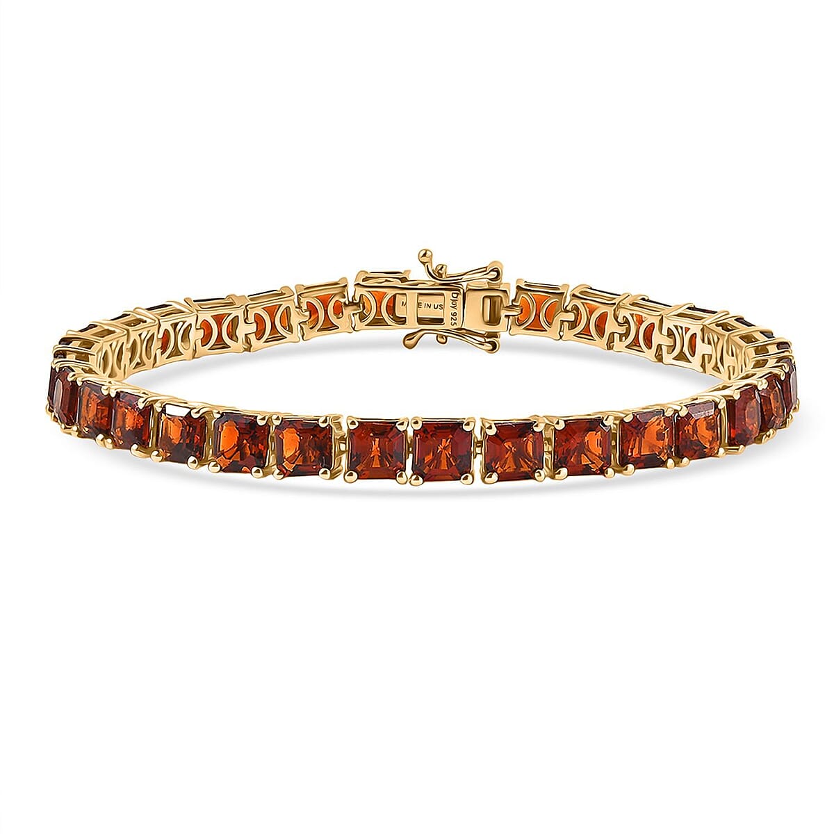 D'Joy Premium Red Citrine 17.80 ctw Eternal Blaze Bracelet in 18K Vermeil Yellow Gold Over Sterling Silver (7.25 In) image number 0