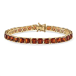 D'Joy Premium Red Citrine 17.80 ctw Eternal Blaze Bracelet in 18K Vermeil Yellow Gold Over Sterling Silver (7.25 In)
