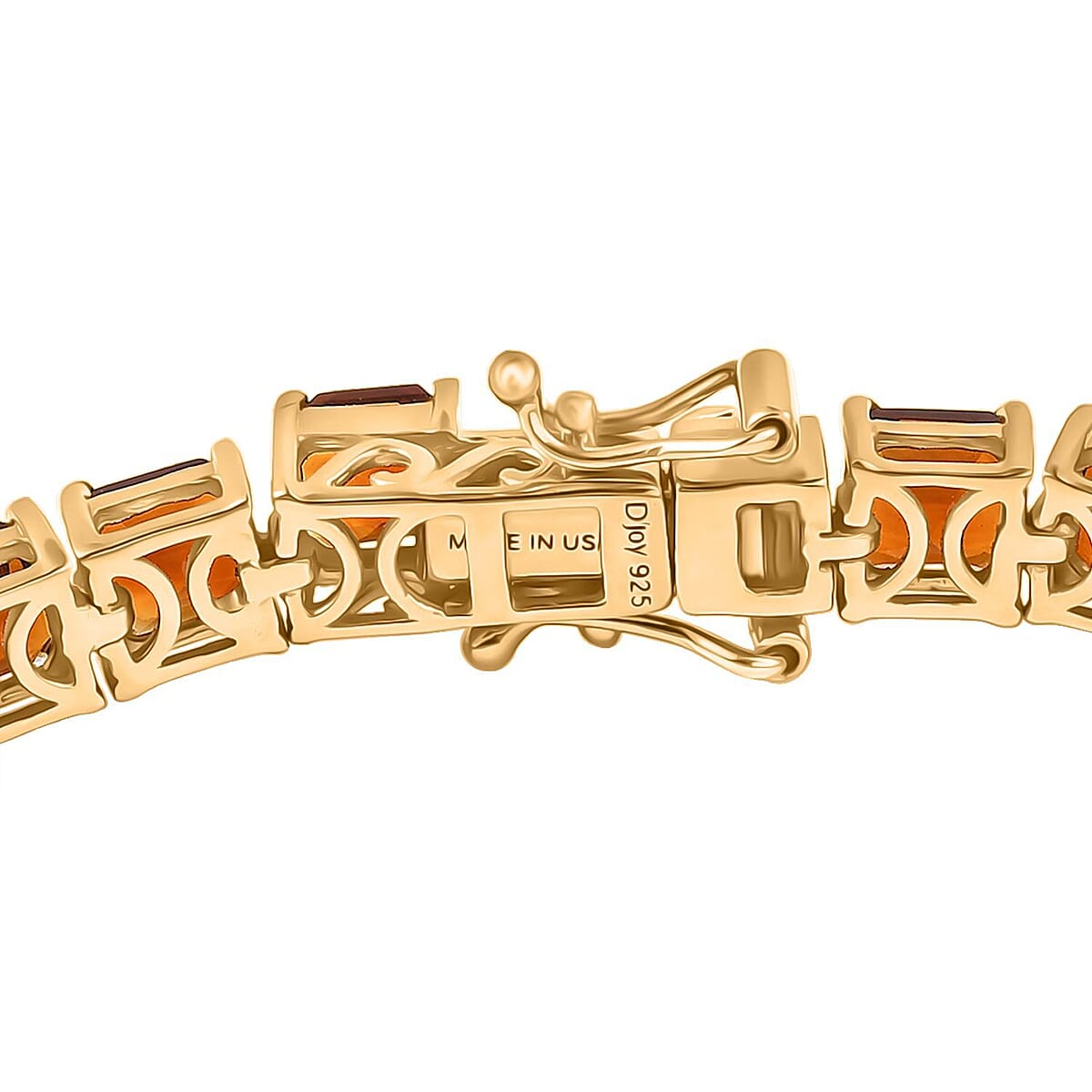 D'Joy Premium Red Citrine 17.80 ctw Eternal Blaze Bracelet in 18K Vermeil Yellow Gold Over Sterling Silver (7.25 In) image number 3