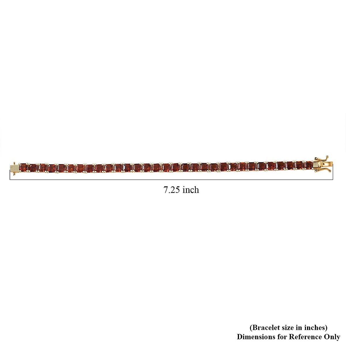 D'Joy Premium Red Citrine 17.80 ctw Eternal Blaze Bracelet in 18K Vermeil Yellow Gold Over Sterling Silver (7.25 In) image number 4