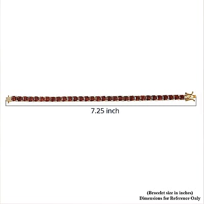 D'Joy Premium Red Citrine 17.80 ctw Eternal Blaze Bracelet in 18K Vermeil Yellow Gold Over Sterling Silver (7.25 In)