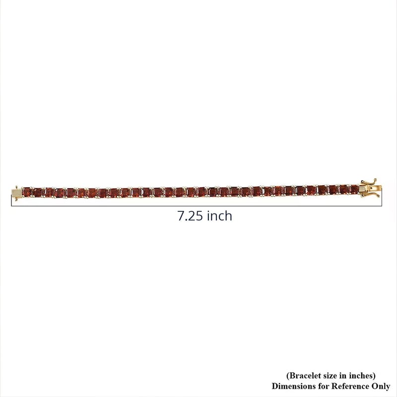D'Joy Premium Red Citrine 17.80 ctw Eternal Blaze Bracelet in 18K Vermeil Yellow Gold Over Sterling Silver (7.25 In)