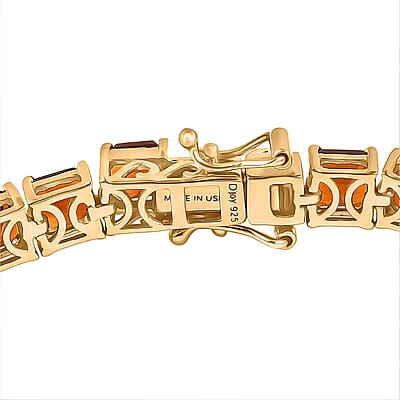 D'Joy Premium Red Citrine 17.80 ctw Eternal Blaze Bracelet in 18K Vermeil Yellow Gold Over Sterling Silver (7.25 In)
