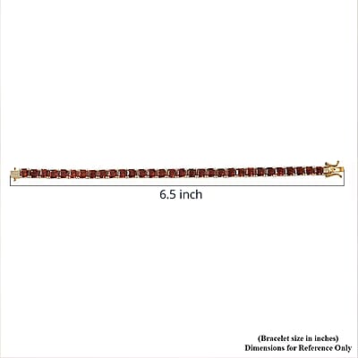 D'Joy Premium Red Citrine 16.65 ctw Eternal Blaze Bracelet in 18K Vermeil Yellow Gold Over Sterling Silver (6.50 In)