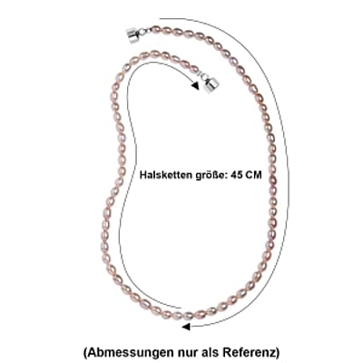 D'Joy Lavender Pearl Necklace (18 Inches) in Rhodium Over Sterling Silver