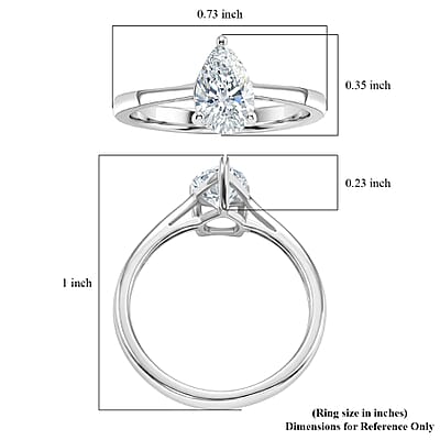 J Francis Embellished with Zirconia by Swarovski 1.30 ctw Ring in Platinum Over Sterling Silver (Size 7.0)
