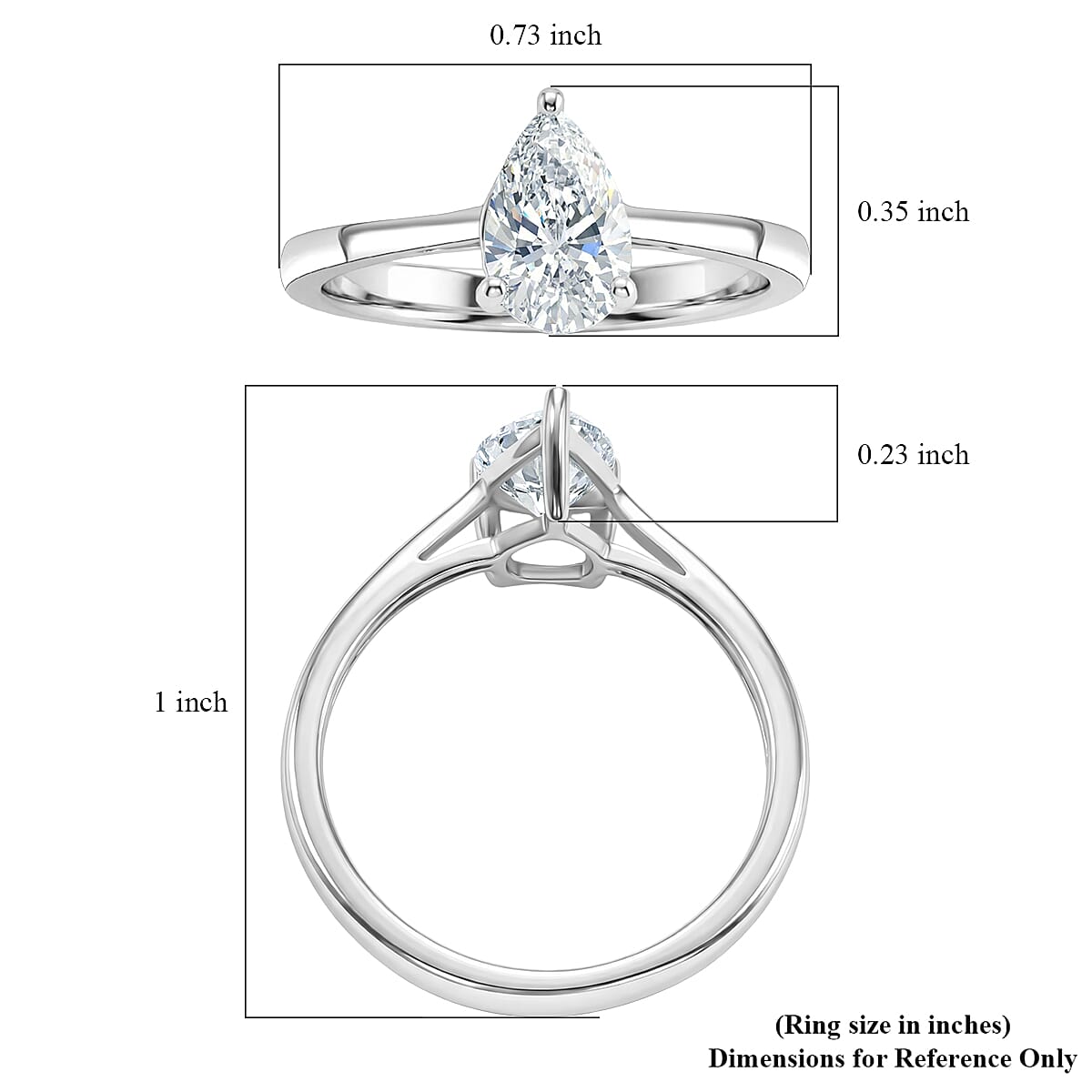 J Francis Embellished with Zirconia by Swarovski 1.30 ctw Ring in Platinum Over Sterling Silver (Size 5.0) image number 4