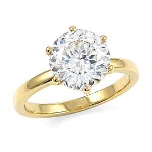 Moissanite 1.00 ctw Solitaire Ring in Vermeil Yellow Gold Over Sterling Silver (Size 5.5)