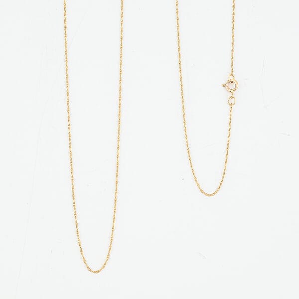 0.55mm Rope Chain Necklace in 14K Yellow Gold 0.65 Grams 18 Inches