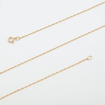0.55mm Rope Chain Necklace in 14K Yellow Gold 0.65 Grams 18 Inches