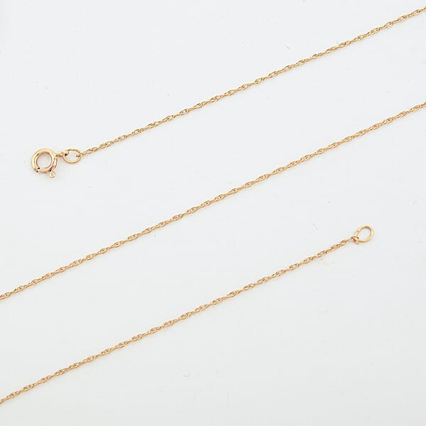 0.55mm Rope Chain Necklace in 14K Yellow Gold 0.65 Grams 18 Inches