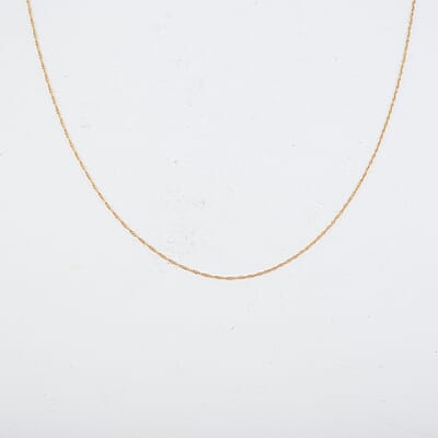 0.55mm Rope Chain Necklace in 14K Yellow Gold 0.65 Grams 18 Inches