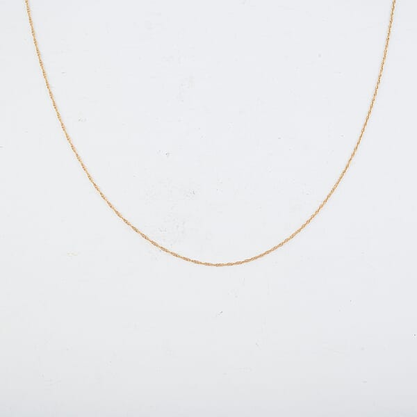 0.55mm Rope Chain Necklace in 14K Yellow Gold 0.65 Grams 18 Inches