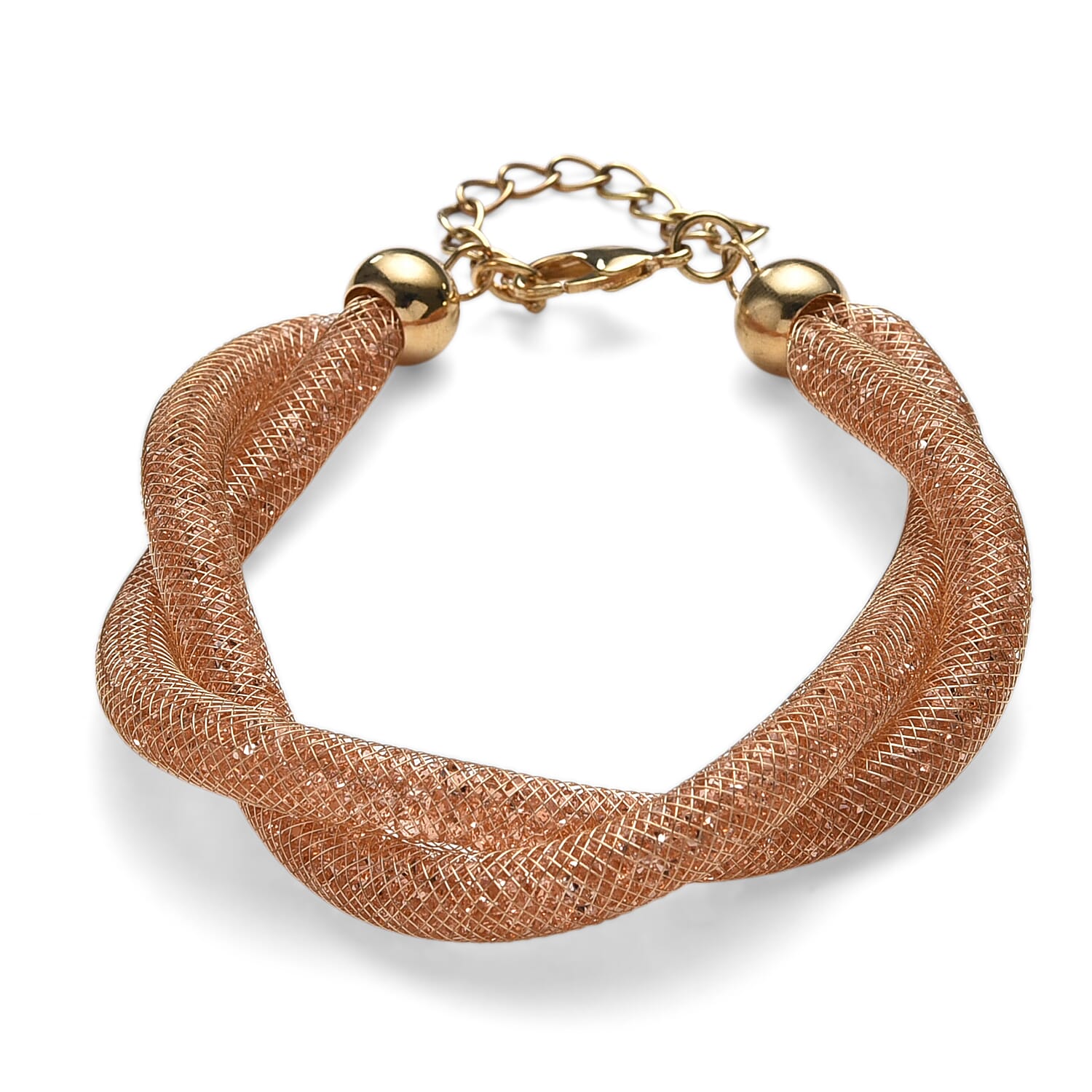 Blue Austrian Crystal Twisted Rope Bracelet in Silvertone (8.50-10.5In)