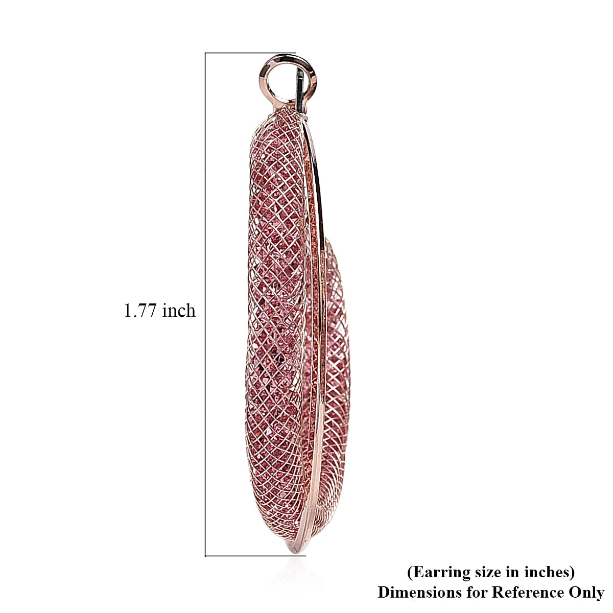 Pink Austrian Crystal Twisted Rope Hoop Earrings in Rosetone image number 4