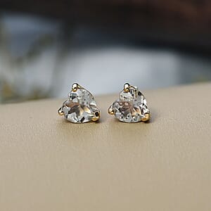 Doorbuster D'Joy AAA Turkizite 1.90 ctw Solitaire Stud Earrings in 18K Vermeil Yellow Gold Over Sterling Silver