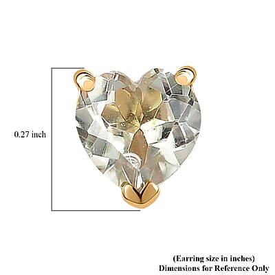 D'Joy AAA Turkizite 1.90 ctw Solitaire Stud Earrings in 18K Vermeil Yellow Gold Over Sterling Silver