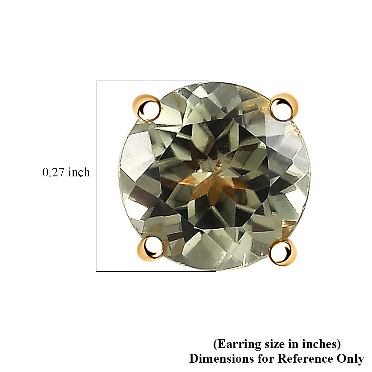  D'Joy AAA Turkizite 2.30 ctw Solitaire Stud Earrings in 18K Vermeil Yellow Gold Over Sterling Silver image number 5