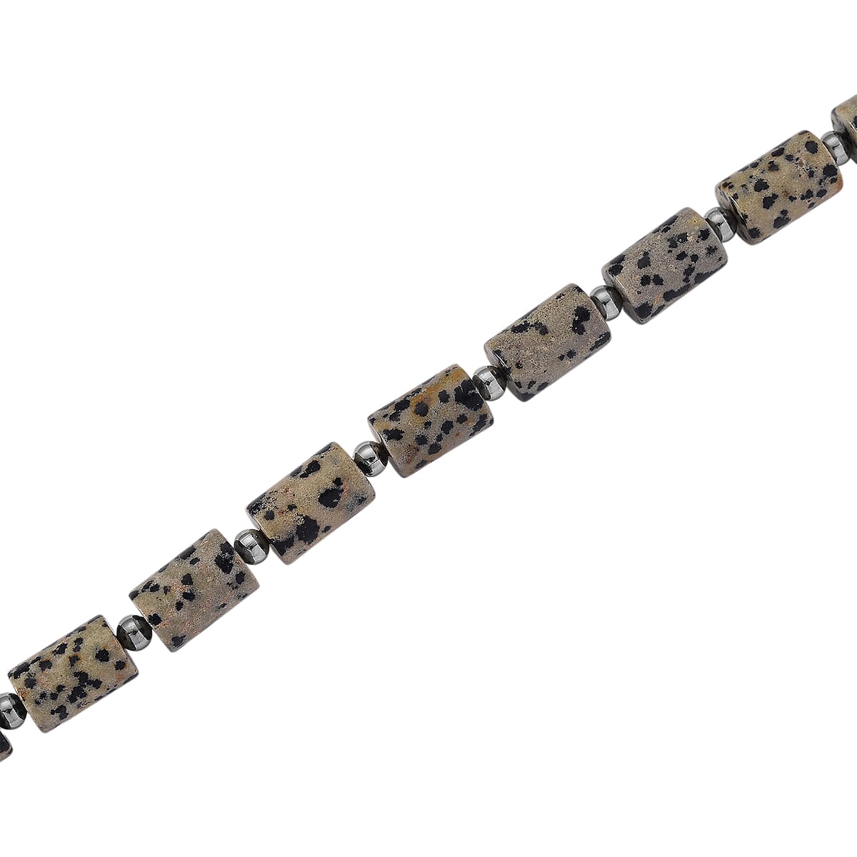 Dalmation Jasper 204.00 ctw Barrel Necklace in Goldtone 18-20 Inches image number 4
